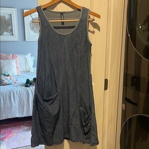 Casual Blue Sleeveless Dress